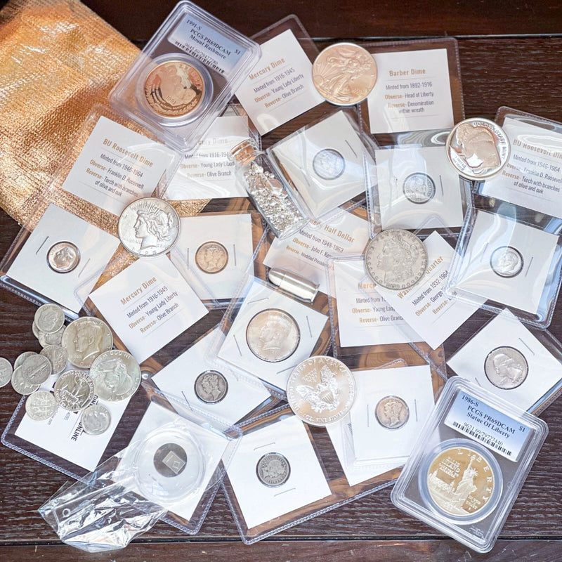 Lote de monedas antiguas mixtas | Liquidación | Monedas de plata estadounidenses al 90 % | Centavo de trigo-2