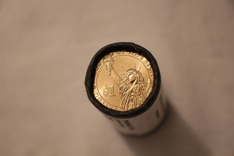 2015-D Lyndon B. Johnson Presidential $1 Coin Roll of $25 Unc US Mint BU Roll-2