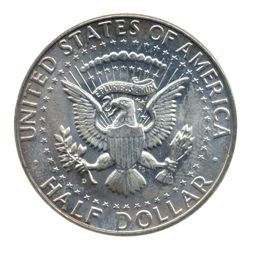 Moneda de medio dólar JFK de 1964, 90 % plata, en circulación (promedio)-2