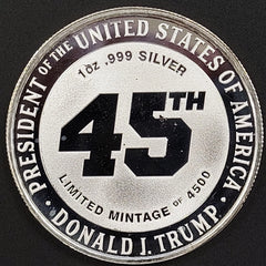 Finish The Wall, Donald J. Trump, 45th President, 1 Troy Oz .999 Fine Silver!-2