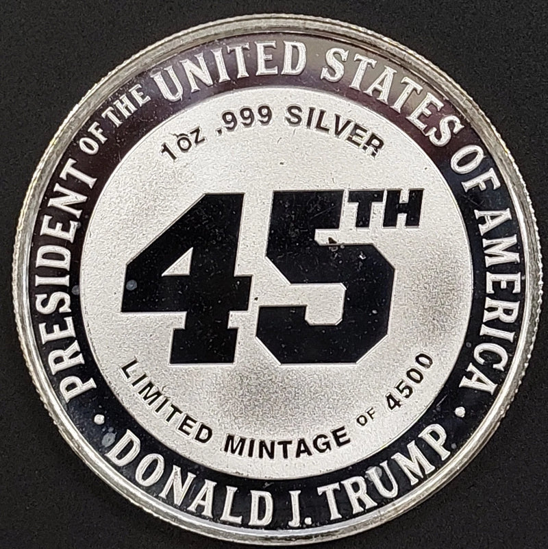 Finish The Wall, Donald J. Trump, 45th President, 1 Troy Oz .999 Fine Silver!