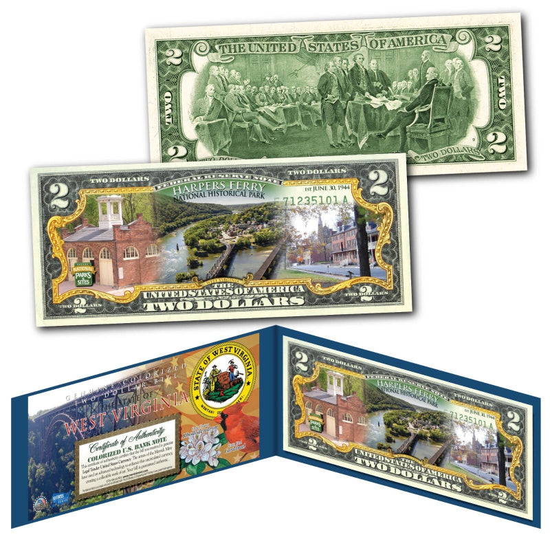 HARPERS FERRY NATIONAL PARK West Virginia Genuine Legal Tender $2 Bill-1