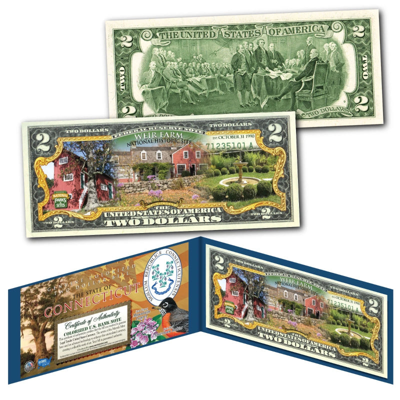 WEIR FARM NATIONAL PARK Connecticut Genuine Legal Tender $2 Bill-1