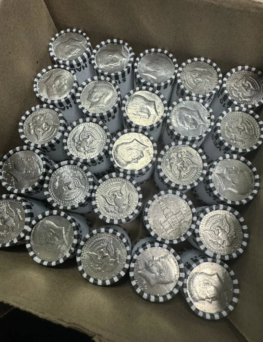 1 Roll of Unsearched JFK Kennedy Half Dollars- 20 Coins - Fed Facility Rolled