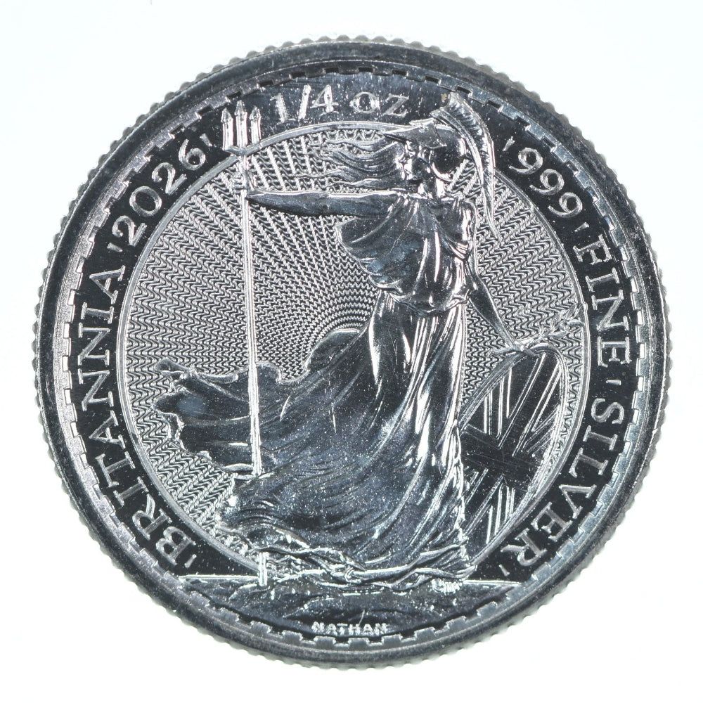 2026 Great Britain 50 Pence Silver Britannia 1/4 Oz 0.25 Oz Silver-3