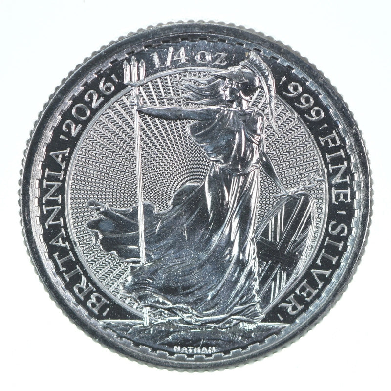 2026 Great Britain 50 Pence Silver Britannia 1/4 Oz 0.25 Oz Silver-3