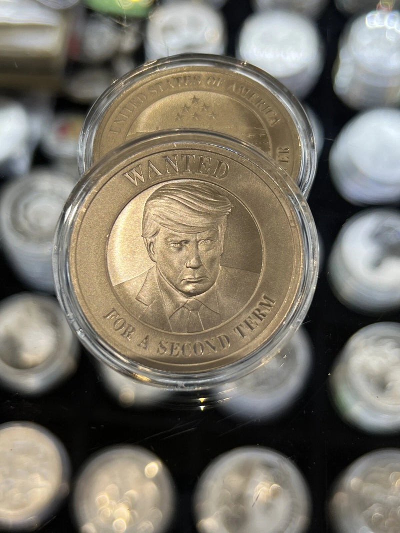 New 1oz .999 Fine Silver Round Trump Mugshot Wanted For A Second Term Capsule-3