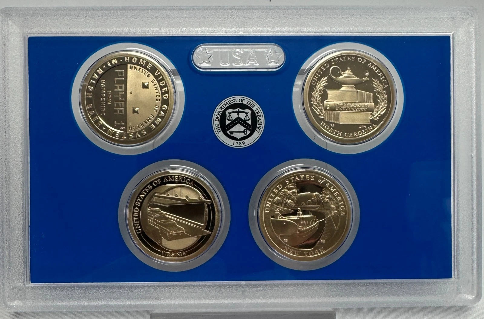 2021 American Innovation $1 Proof 4 Coin Set with Box and COA NH NC VA NY-2