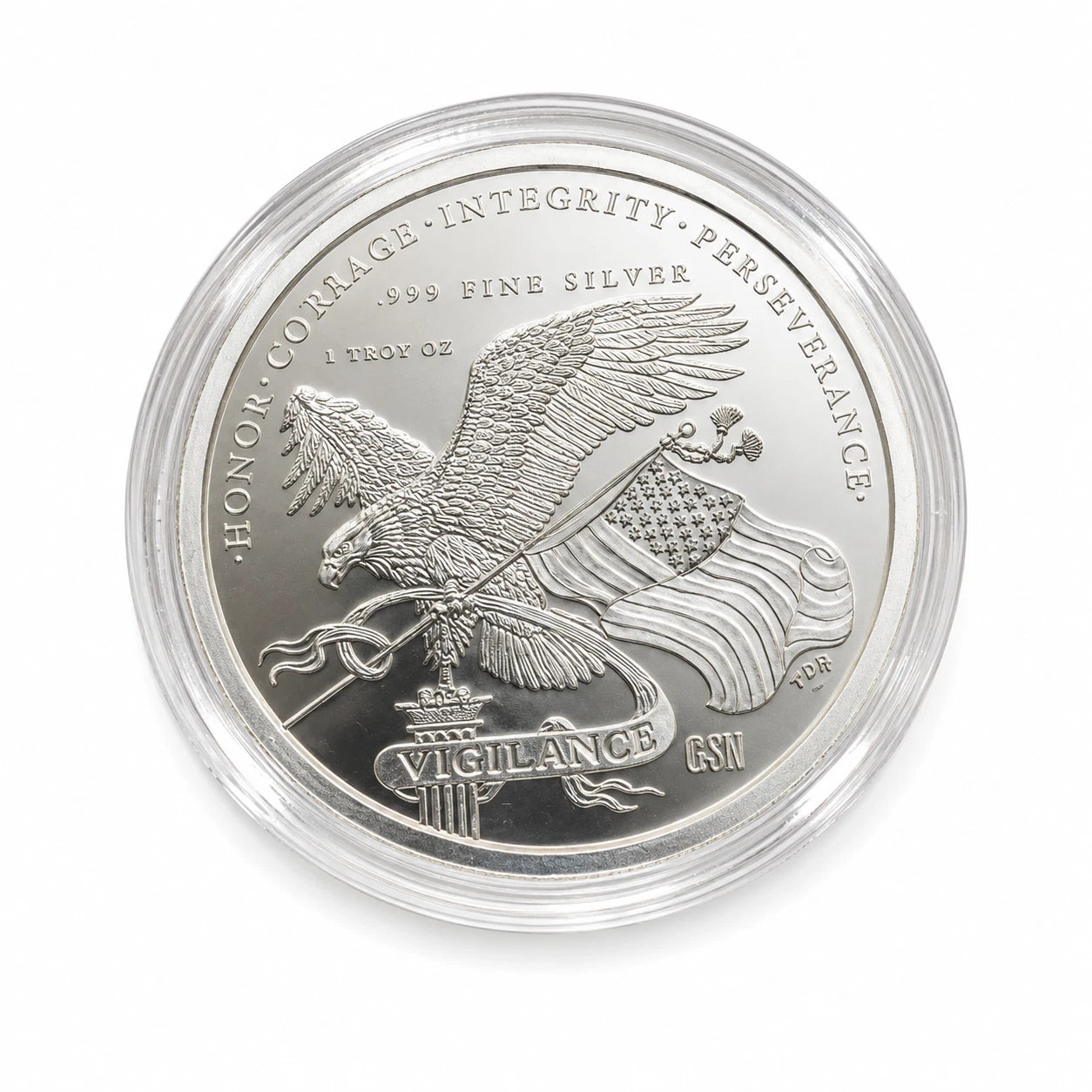 1 OZ .999 Fine Silver Heritage Commemorative Coin with Protective Capsule, Anniversary Collectible Round, Premium Metal Keepsake for Hobby Collection, Display Decor, Coin Enthusiast Gift, Collector Souvenir