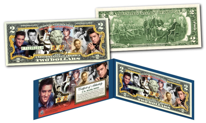 ELVIS PRESLEY LIFE & TIMES Officially Licensed Genuine Legal Tender $2 U.S. Bill