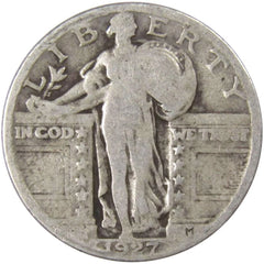 1927 Standing Liberty Quarter Circulated Silver 25c Coin Collectible-1