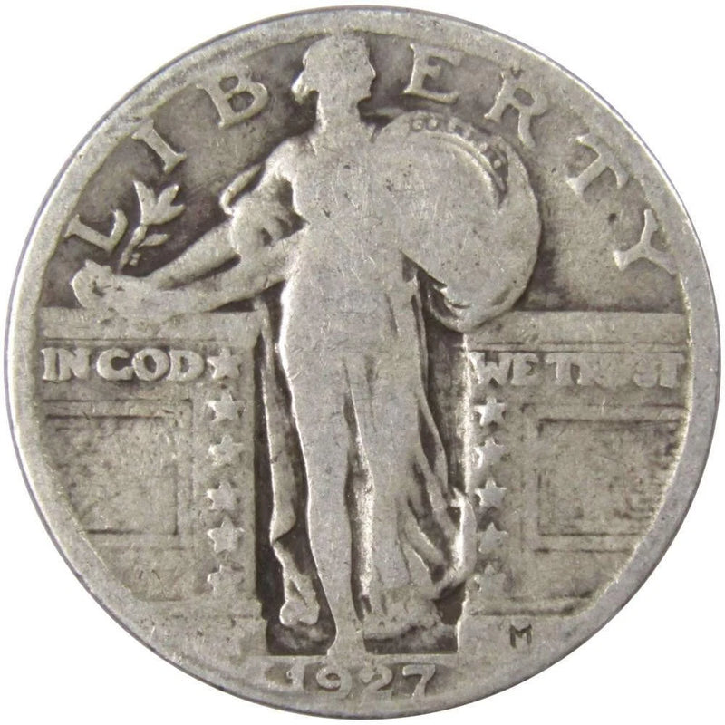 1927 Standing Liberty Quarter Circulated Silver 25c Coin Collectible-1
