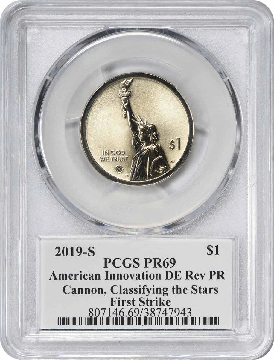 2019-S American Innovation Dollar DE Cannon Reverse Proof PR69 First Strike PCGS-2