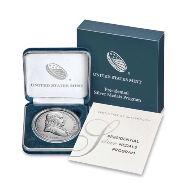 U.S. Mint 1oz .999 Silver John Adams Presidential Silver Medal OGP / COA-4