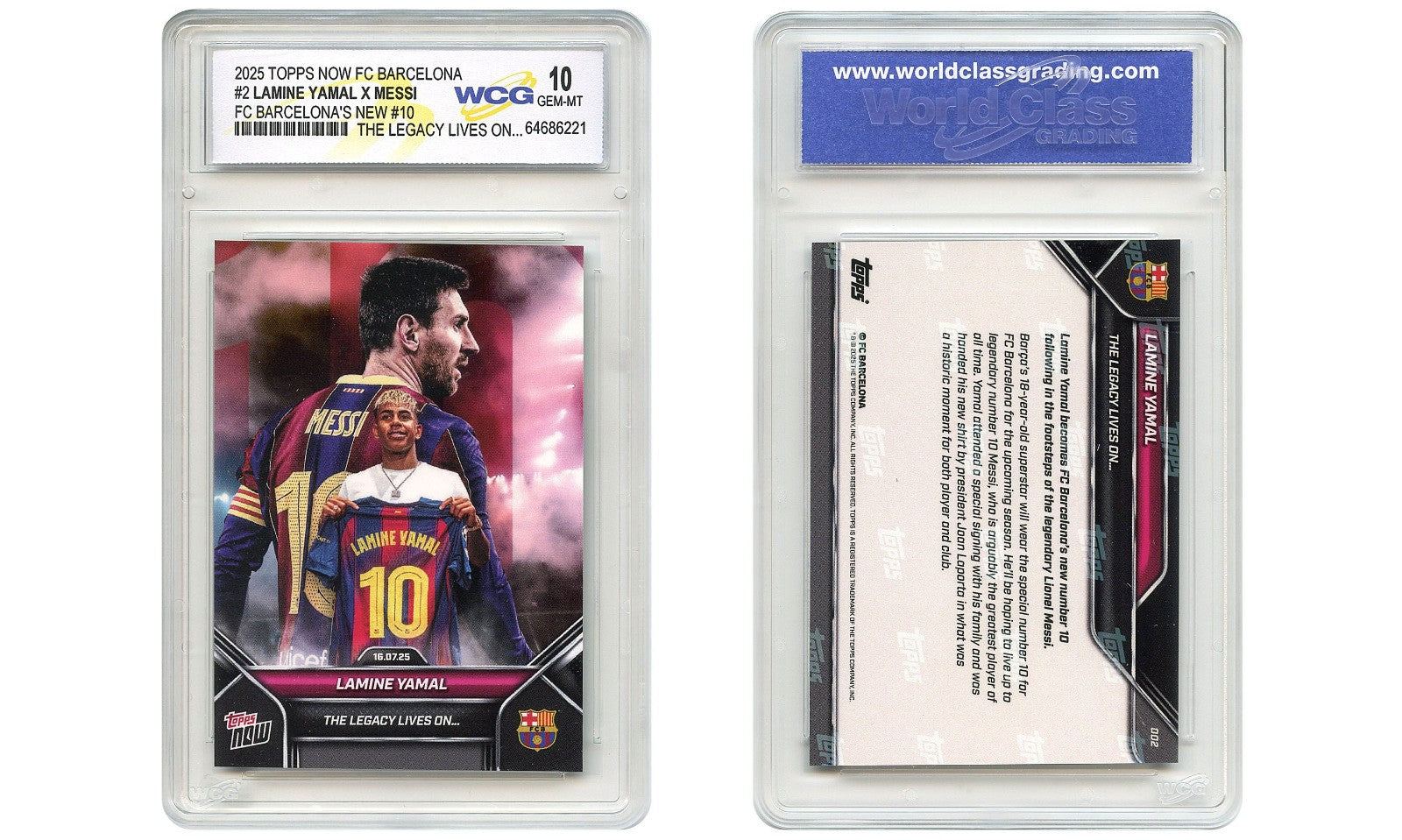 2025 Topps Now LAMINE YAMAL x MESSI Card #2 FC Barcelona's New #10 - GEM-MINT 10-2