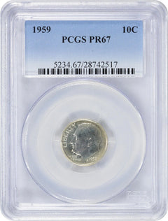 1959 Roosevelt Silver Dime PR67 PCGS-1