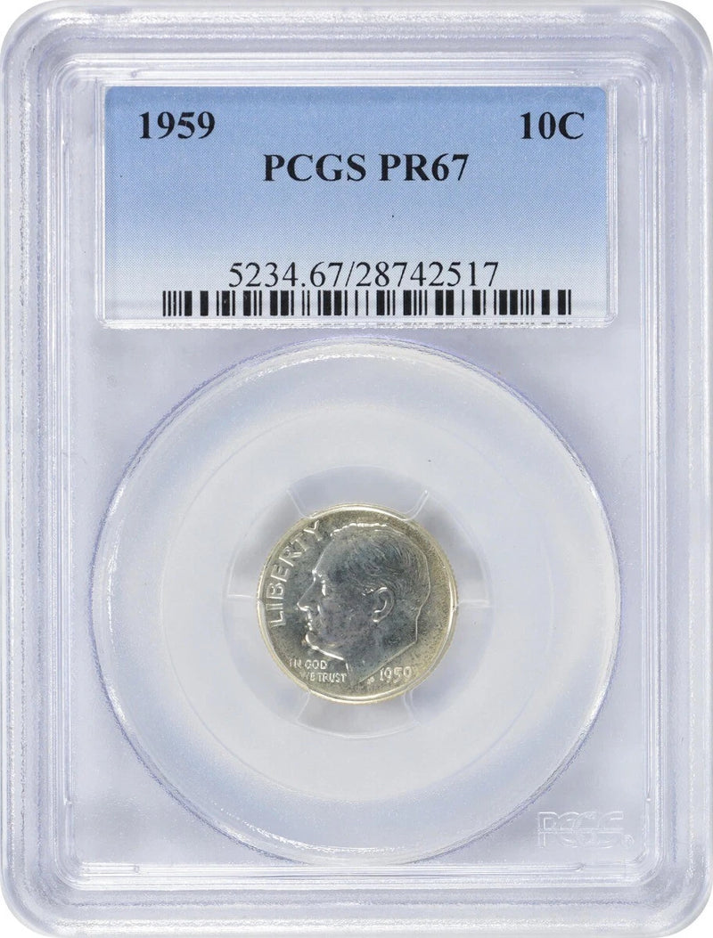 1959 Roosevelt Silver Dime PR67 PCGS-1