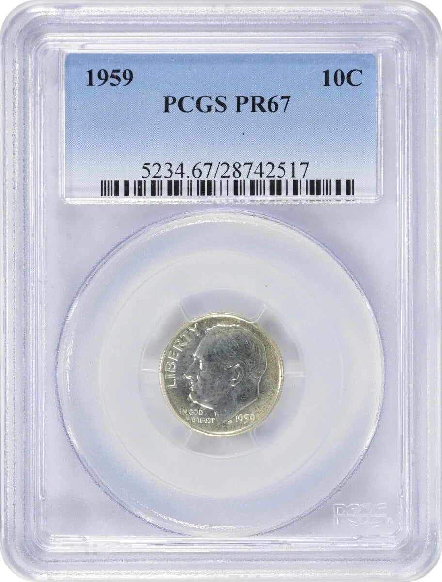 1959 Roosevelt Silver Dime PR67 PCGS