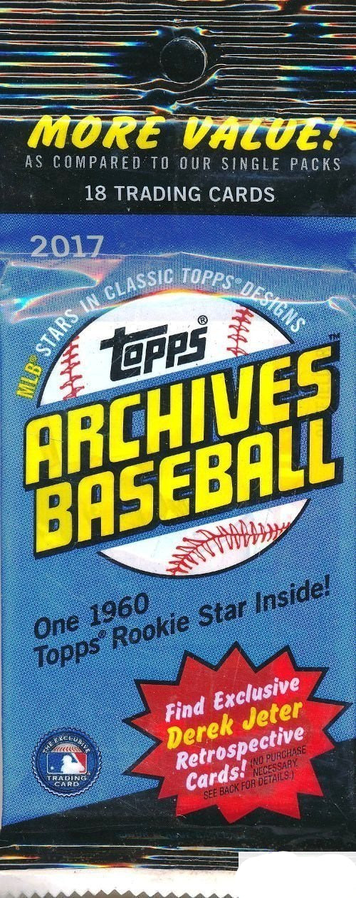 2017 Topps Archives Baseball EXCLUSIVE Jumbo Fat Factory Sealed Pack-18 Cards!-1
