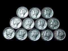✯ Estate Coin Lot Mercury Silver Dimes UNC+ MS++ BU ✯ 90% Silver RARE ✯-4