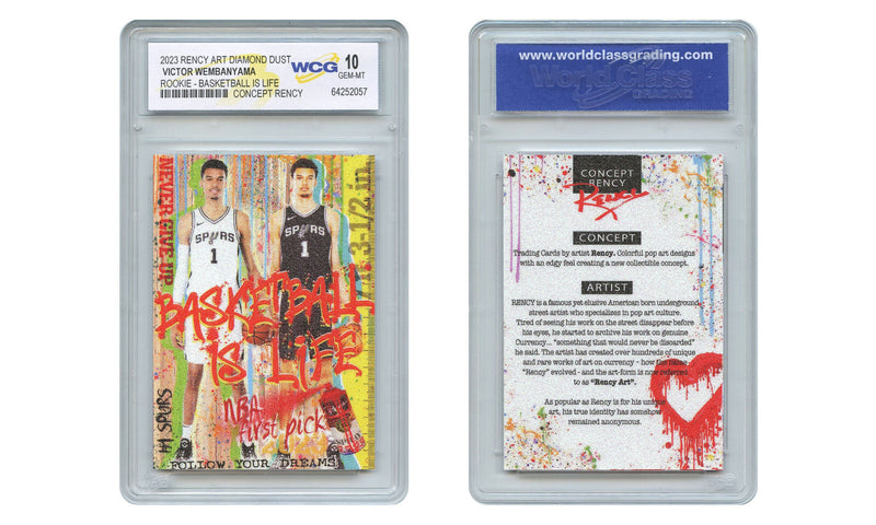 2023 VICTOR WEMBANYAMA Basketball is Life DD Rency Art Rookie Card - Gem-Mint 10-2