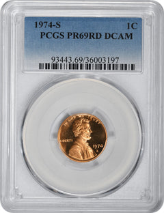 1974-S Lincoln Cent PR69RD DCAM PCGS-1