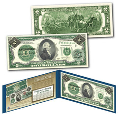 1862 Alexander HAMILTON Civil War Treasury Two-Dollar Banknote on modern $2 Bill-2
