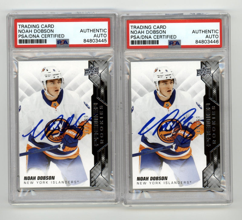 Noah Dobson 2019-20 Upper Deck Premier Rookie RC #/299 Signed PSA Auto-3
