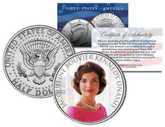 Jackie O JFK Kennedy Half Dollar Coin wearing her Legendary Pearl Necklace photo-1