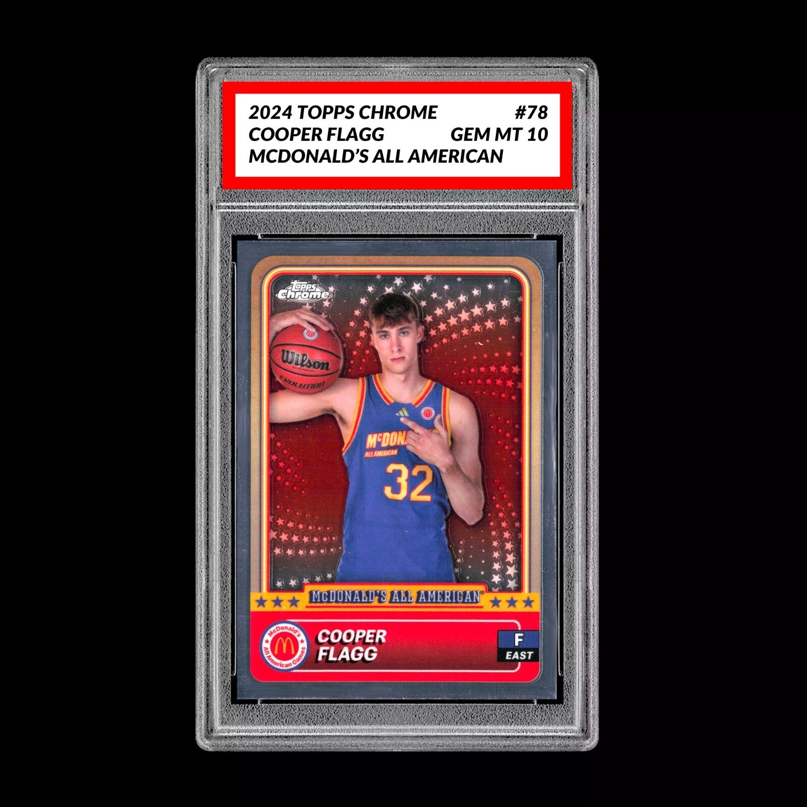 Graded 10 2024 COOPER FLAGG Topps Chrome RC Rookie McDonald’s All American #78