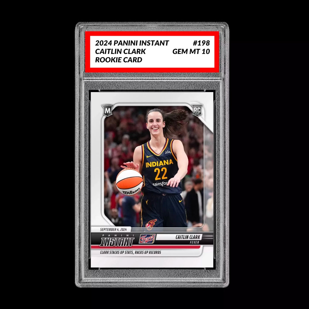 Tarjeta RC CAITLIN CLARK #198 NOVATO, grado 10, 2024 Panini Instant Indiana Fever