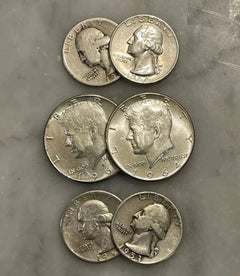 $2 Face 90% Silver 2 1964 Kennedy Half Dollar 4 Quarters - Choose How Many Lots!-1