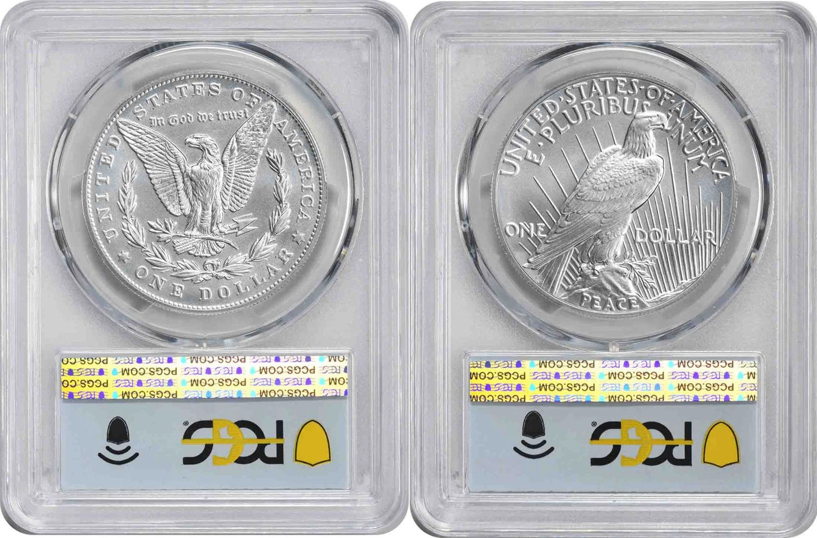 2024 Morgan and Peace Silver Dollar 2-Coin Set MS70 First Day of Issue PCGS-2