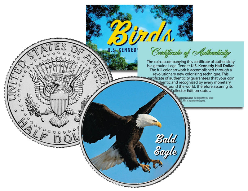 BALD EAGLE BIRD JFK Kennedy Half Dollar US Colorized Coin-1