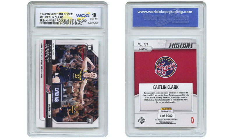 2024 Panini CAITLIN CLARK WNBA Rookie Assists Record Card #171 RC - GEM MINT 10-2