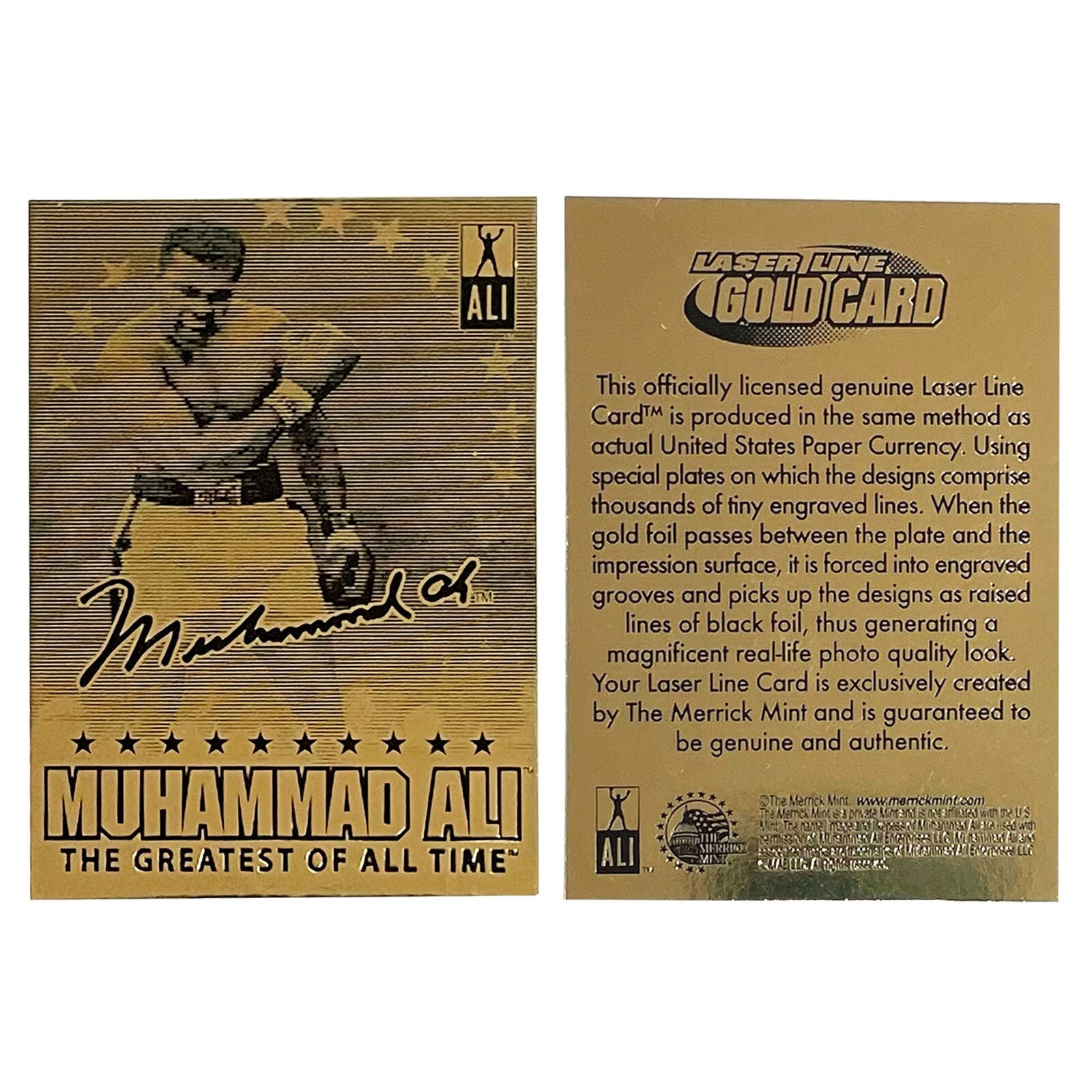 MUHAMMAD ALI 2009 Laser Line Gold Card NM-MT Limited Edition OFFICIALLY LICENSED-2