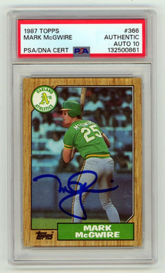 Mark McGwire 1987 Topps #366 Signed Rookie RC PSA 10 Auto Athletics Big Mac-1