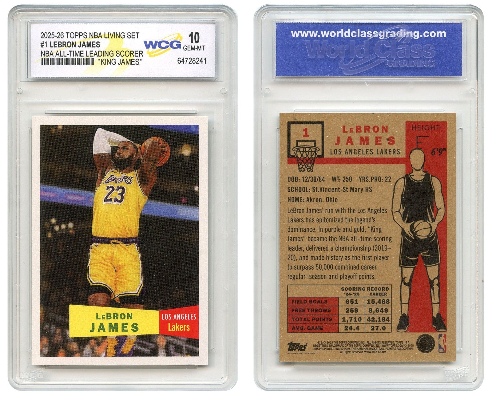 2025-26 Topps NBA Living Set LEBRON JAMES * 1st in Series * Card #1 GEM MINT 10