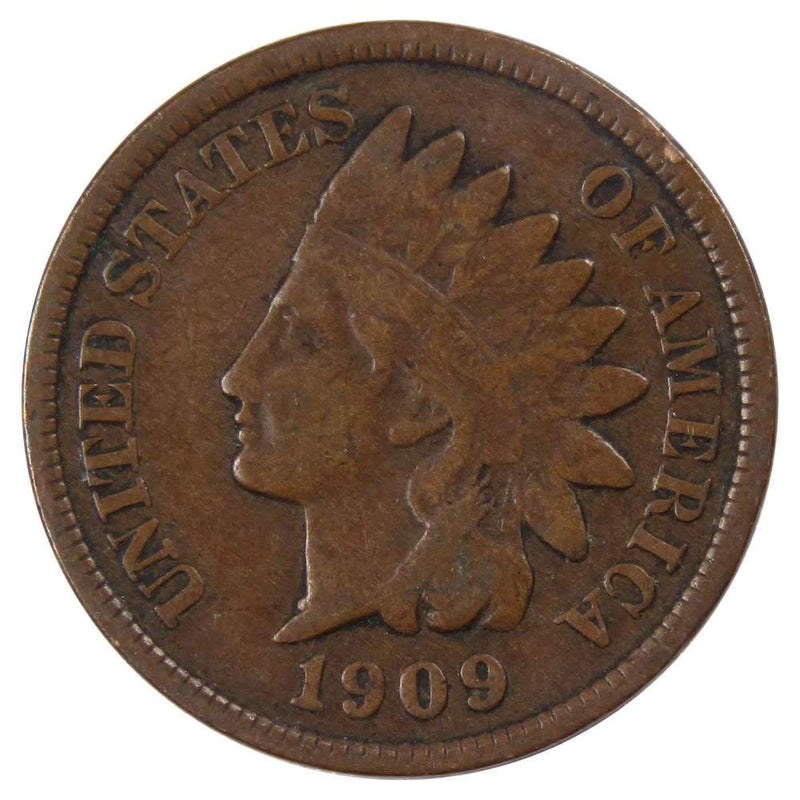 1909 Indian Head Cent G Good Bronze Penny 1c Coin Collectible-1