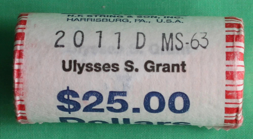 2011 D Ulysses S Grant Presidential 25 Coin 18th President ROLL String and Sons-3