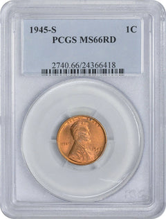 1945-S Lincoln Cent MS66RD PCGS-1