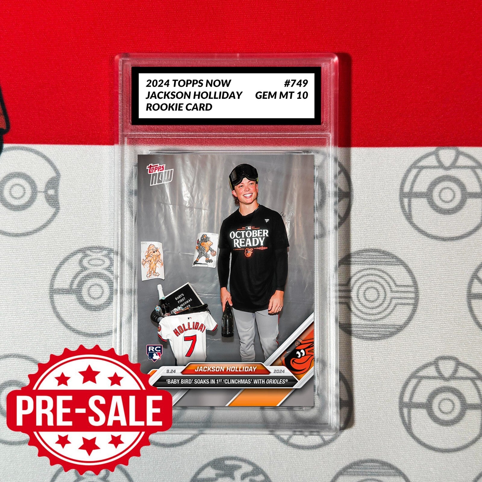 Graded 10 Jackson Holliday #749 RC Rookie Card 2024 Topps Now BABY BIRD