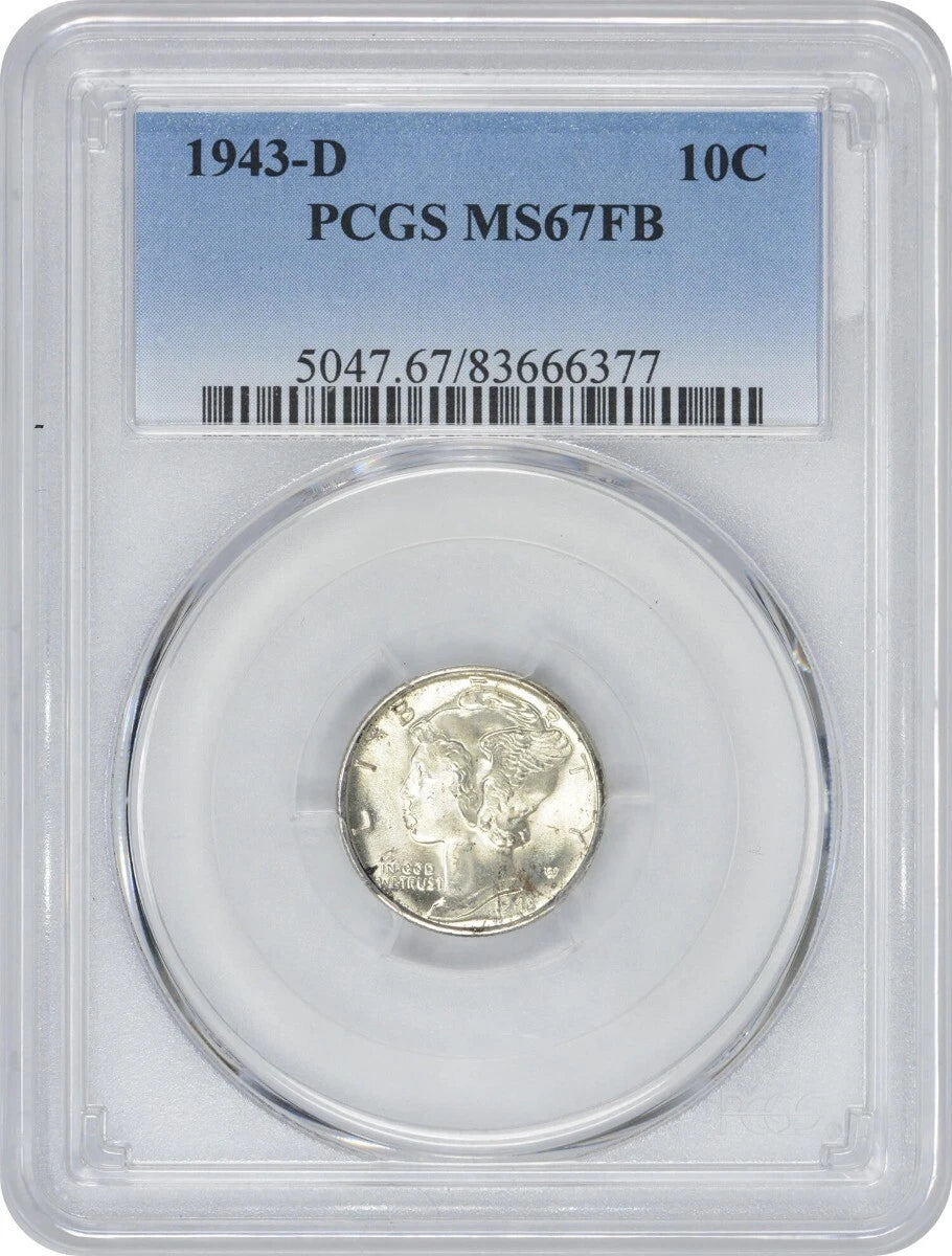 1943-D Mercury Silver Dime MS67FB PCGS-1