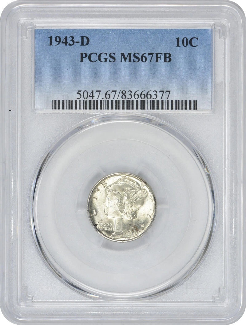 1943-D Mercury Silver Dime MS67FB PCGS-1