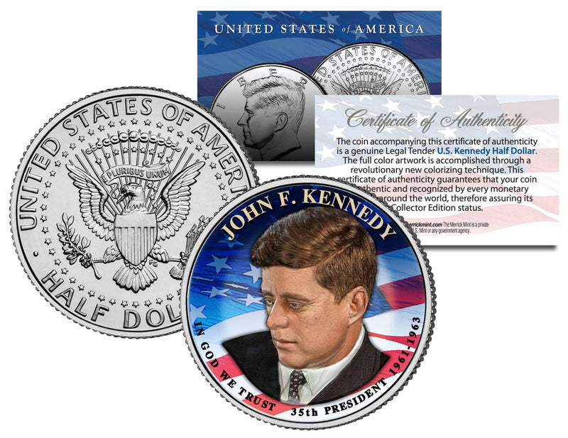 PRESIDENTIAL $1 JOHN F KENNEDY on Colorized 2015 JFK Half Dollar U.S. Coin-1