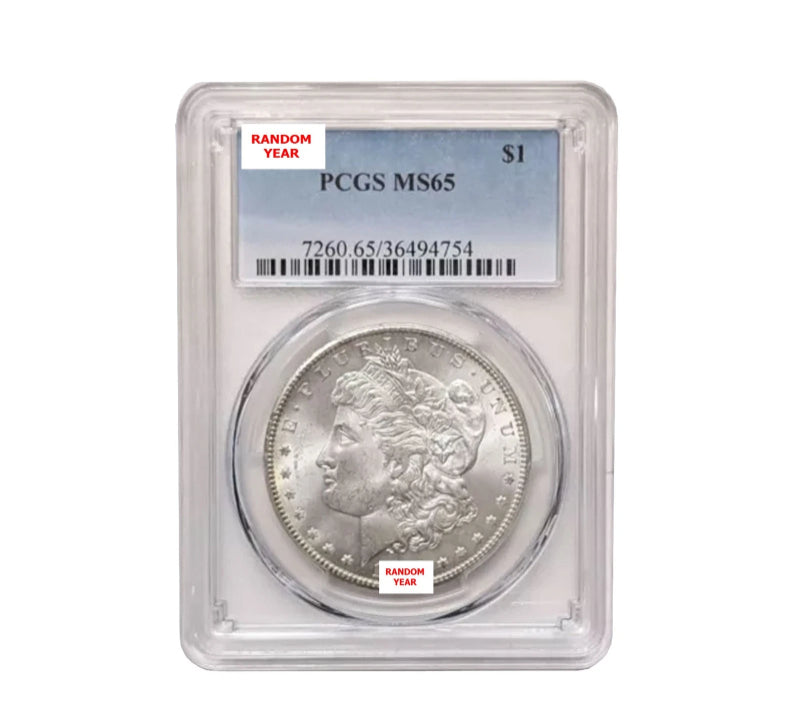 1878-1904年摩根銀元，PCGS評級MS65，隨機日期-3