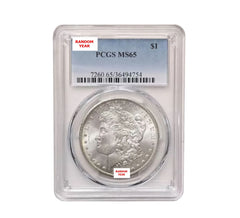1878-1904年摩根銀元，PCGS評級MS65，隨機日期-3