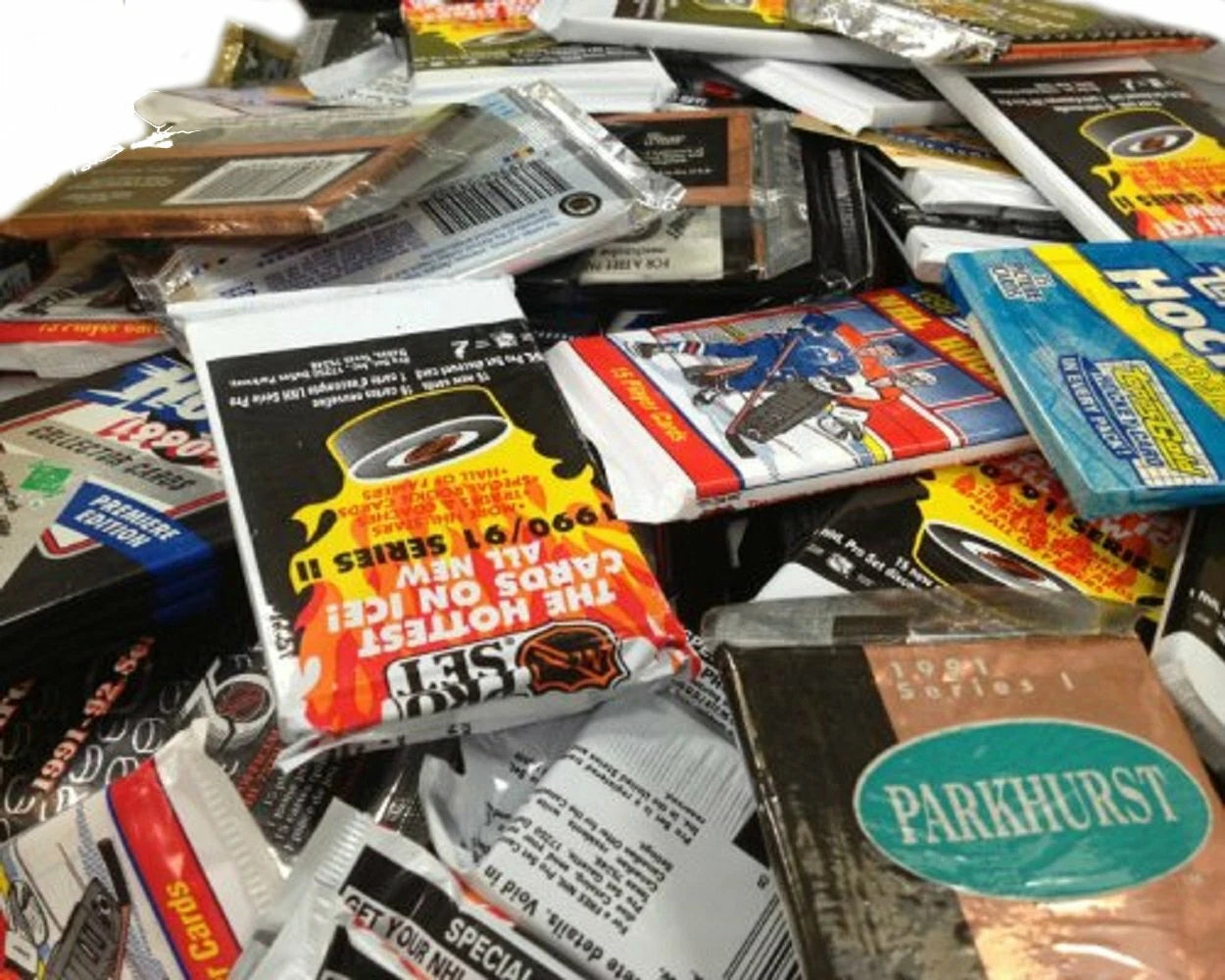 100 Vintage NHL Hockey Cards in Old Sealed Wax Packs