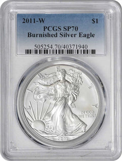 2011-W $1 American Silver Eagle Burnished SP70 PCGS-1