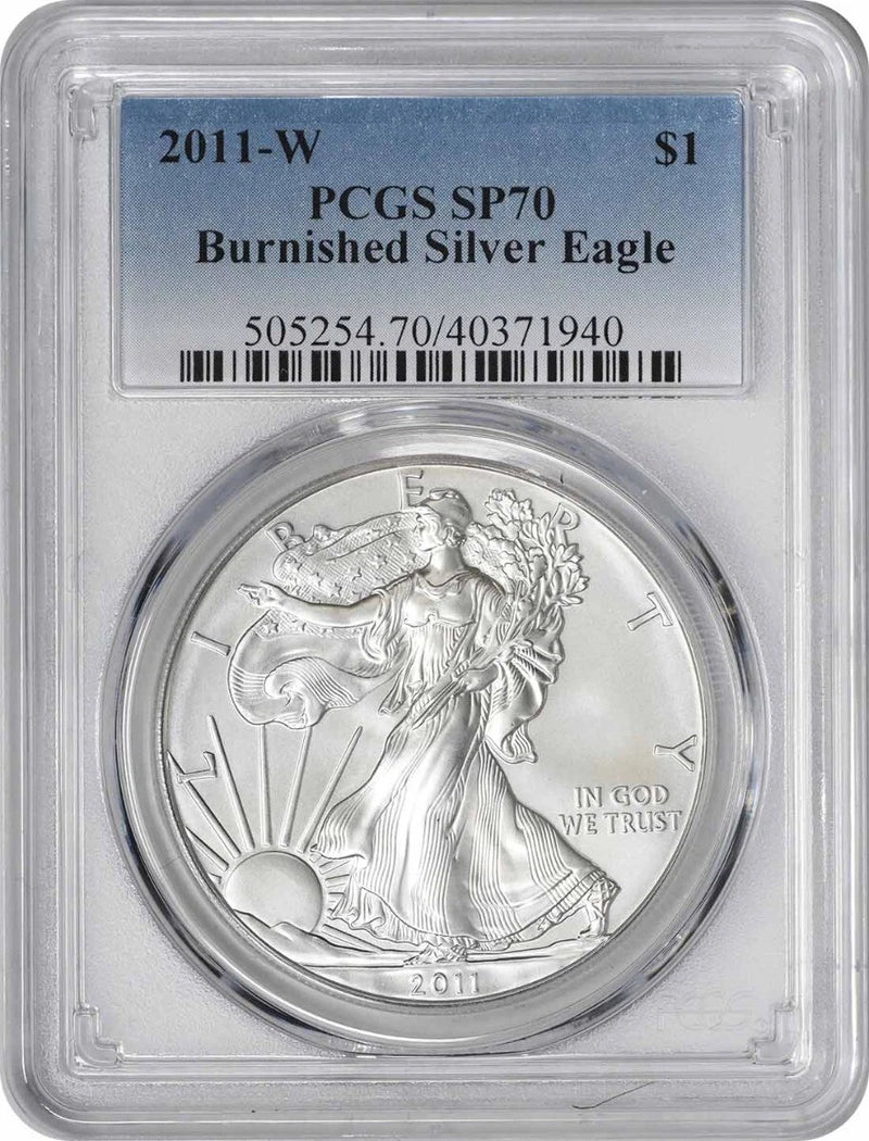 2011-W $1 American Silver Eagle Burnished SP70 PCGS-1
